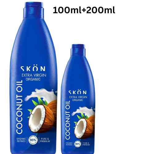 Skön Pure & Natural Coconut Oil | Multipurpose for Hair, Skin & Cooking 100ml+200ml