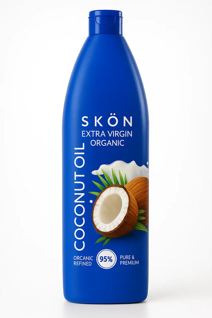 Skön Pure & Natural Coconut Oil  | Multipurpose for Hair, Skin & Cooking 100ml+200ml